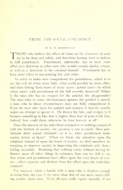 Crime and Social Cowardice.