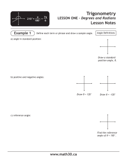 Math 30-1- Degrees and Radians