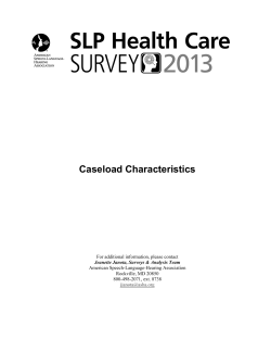 Caseload Characteristics