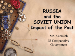 RUSSIA: The Impact of the Past