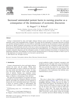 Increased unintended patient harm in nursing practise as a