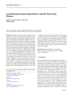 Local Histogram Based Segmentation Using the