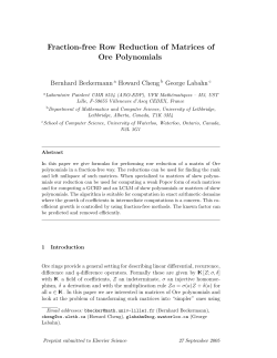 Fraction-free Row Reduction of Matrices of Ore