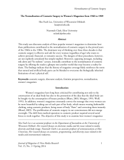 Normalization of Cosmetic Surgery