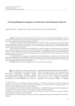Psychopathological symptoms in adolescents with delinquent