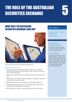 the role of the australian securities exchange