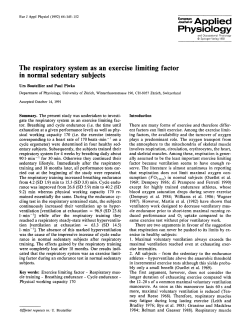 The respiratory system as an exercise limiting factor in