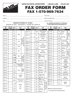 fax order form - United Gilsonite Laboratories