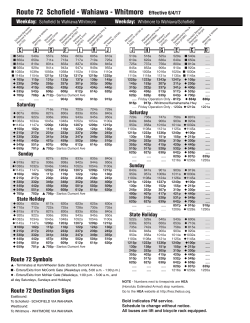 Route 72 Schofield - Wahiawa - Whitmore Effective 4/12/17
