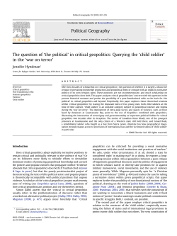 The question of •the political• in critical geopolitics: Querying the