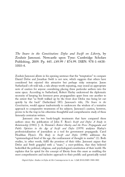 The Snare in the Constitution: Defoe and Swift on Liberty, by Zouheir