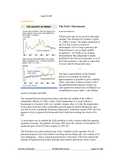 The Fed`s Thermostat