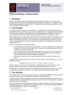 Africa 9 - Design of Experiment
