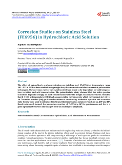 Corrosion Studies on Stainless Steel
