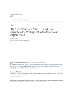"The Sister Was Not a Mister": Gender and Sexuality in the