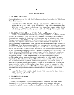 Oklahoma Open Records Act - Cleveland County Sheriff`s