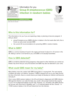 Group B streptococcus (GBS) infection in newborn babies