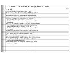 List of Items to Sell on Silent Auction
