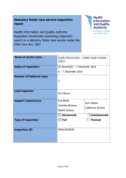 Child Foster Care Report - Template
