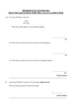 higher gcse maths 2014 practise questions for the calculator paper