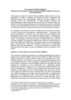 Do we need a UK Bill of Rights