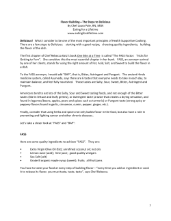 Flavor Building&mdash;The Steps to Delicious By Chef Laura Pole, RN