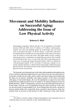Movement and Mobility Influence on Successful Aging