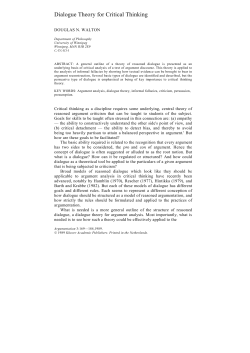 Dialogue Theory for Critical Thinking