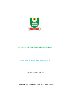 CIT213 - National Open University of Nigeria
