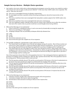 Sample Surveys Review &ndash; Multiple Choice questions