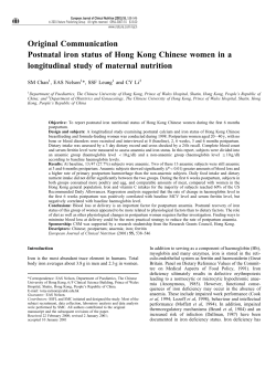 Original Communication Postnatal iron status of Hong Kong
