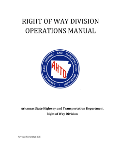 SECTION I - Arkansas State Highway and Transportation Department