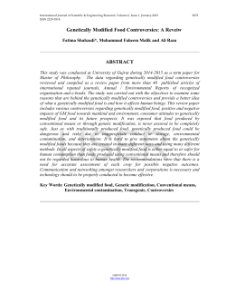 Genetically Modified Food Controversies: A Reveiw
