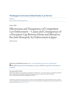 Effectiveness and Transparency of Competition Law Enforcement