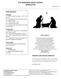 OLD WINDHAM UNITED CHURCH NEWSLETTER