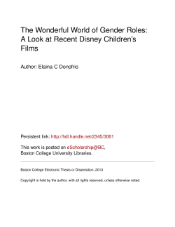 The Wonderful World of Gender Roles: A Look at Recent Disney