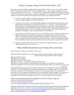 Catcher in the Rye Lesson Plans - Montgomery County Public Schools