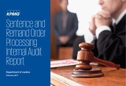 KPMG Sentence and Remand Order Processing Internal Audit