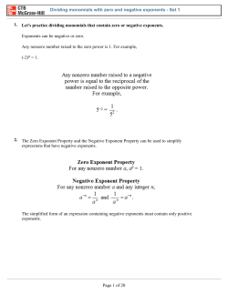 1. Let`s practice dividing monomials that contain zero or negative
