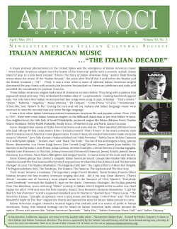 April - May 2011 - Sacramento Italian Cultural Society