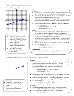 Domain, range, and end behavior review