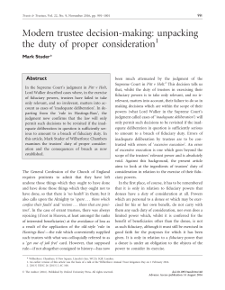 Modern trustee decision-making