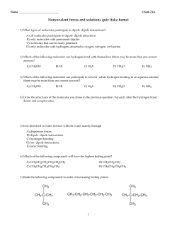 Noncovalent forces and solutions quiz (take home)