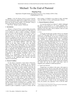 Michael: To the End of Pastoral