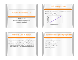 Chem 103 lecture 1c 15.5 Henry`s Law Henry`s Law in action 4