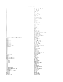 Songlist By Artist - Sky Hy Entertainment