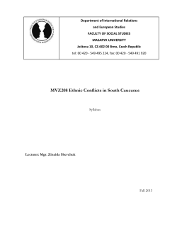 MVZ208 Ethnic Conflicts in South Caucasus