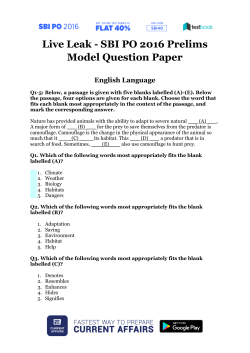 Live Leak - SBI PO 2016 Prelims Model Question Paper
