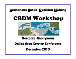 CBDM Workshop - Dallas Area Narcotics Anonymous