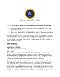 Rocks and Minerals Mission Plan - The Federation of Galaxy Explorers